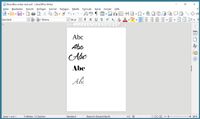 Screenshot LibreOffice Programmoberfläche mit Schriftproben auf A4-Blatt – Office-Schulung Senioren bei Schüller in Frankfurt
