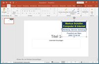 Screenshot PowerPoint mit Beispielgrafik auf einer Folie – PowerPoint-Schulung für Senioren bei M. Schüller in Frankfurt